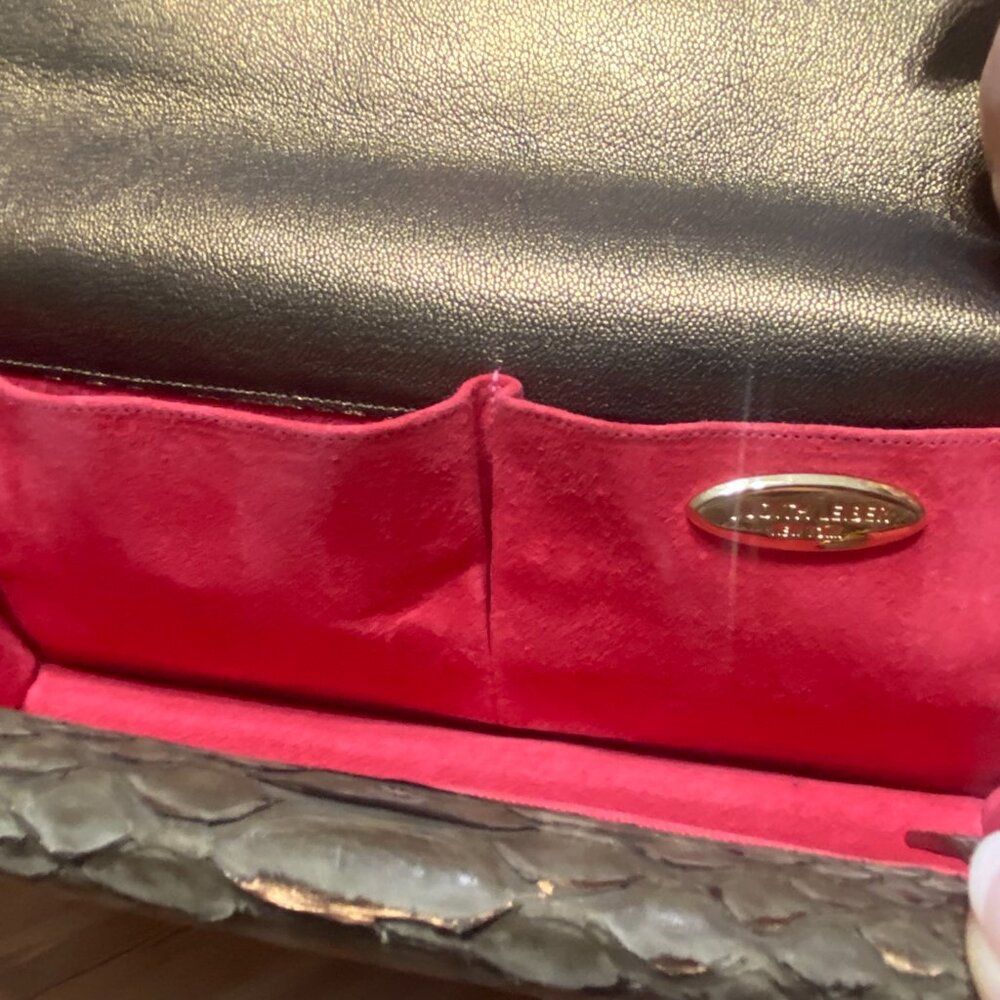 Judith Leiber Limited Edition Authentic Python Rare Double Flap Python Handbag - Picture 10 of 13